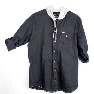 L/S Marc Ecko Hooded Button-down Shirt